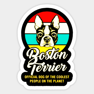 Funny Boston Terrier Vintage Retro Sticker